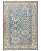 4x6 Ft Blue Kazak Afghan Hand Knotted Geometric Design Wool Area Rug